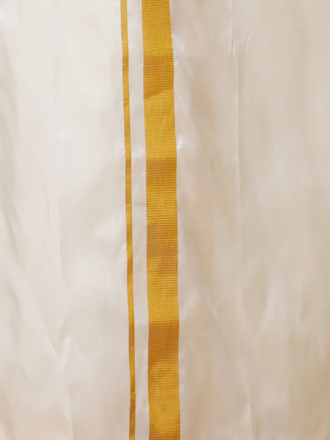 Men Pure Silk Cream Double Layer Dhoti  2" inch Jari Border Upasana - Image 5