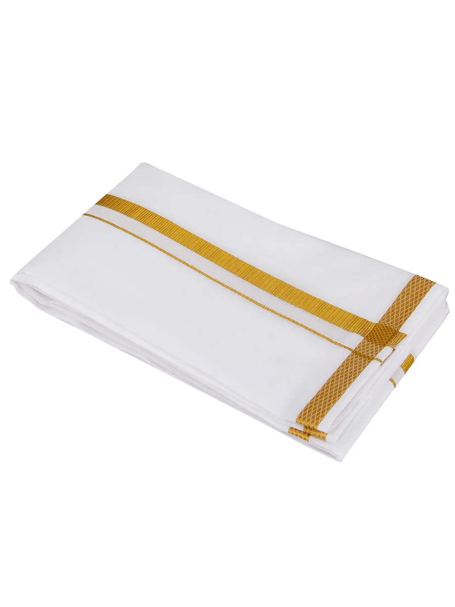 Tejas White 3/4" inch Jari  Border Towel 2.50M - Image 4