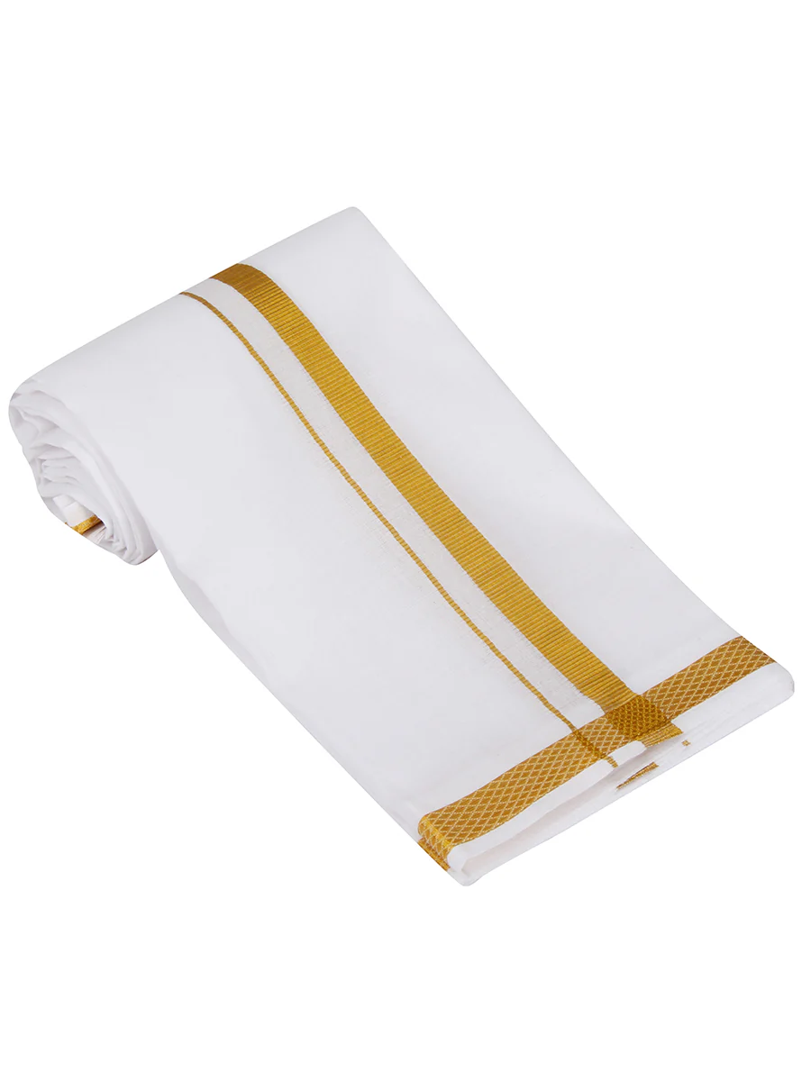Tejas White 3/4" inch Jari  Border Towel 2.50M - Image 7